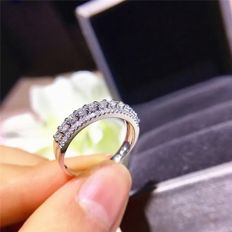18k Золотое кольцо с бриллиантом для помолвки и свадьбы 0.5ct натуральное Кольцо C настоящим бриллиантом ювелирные изделия имеют сертификат 09