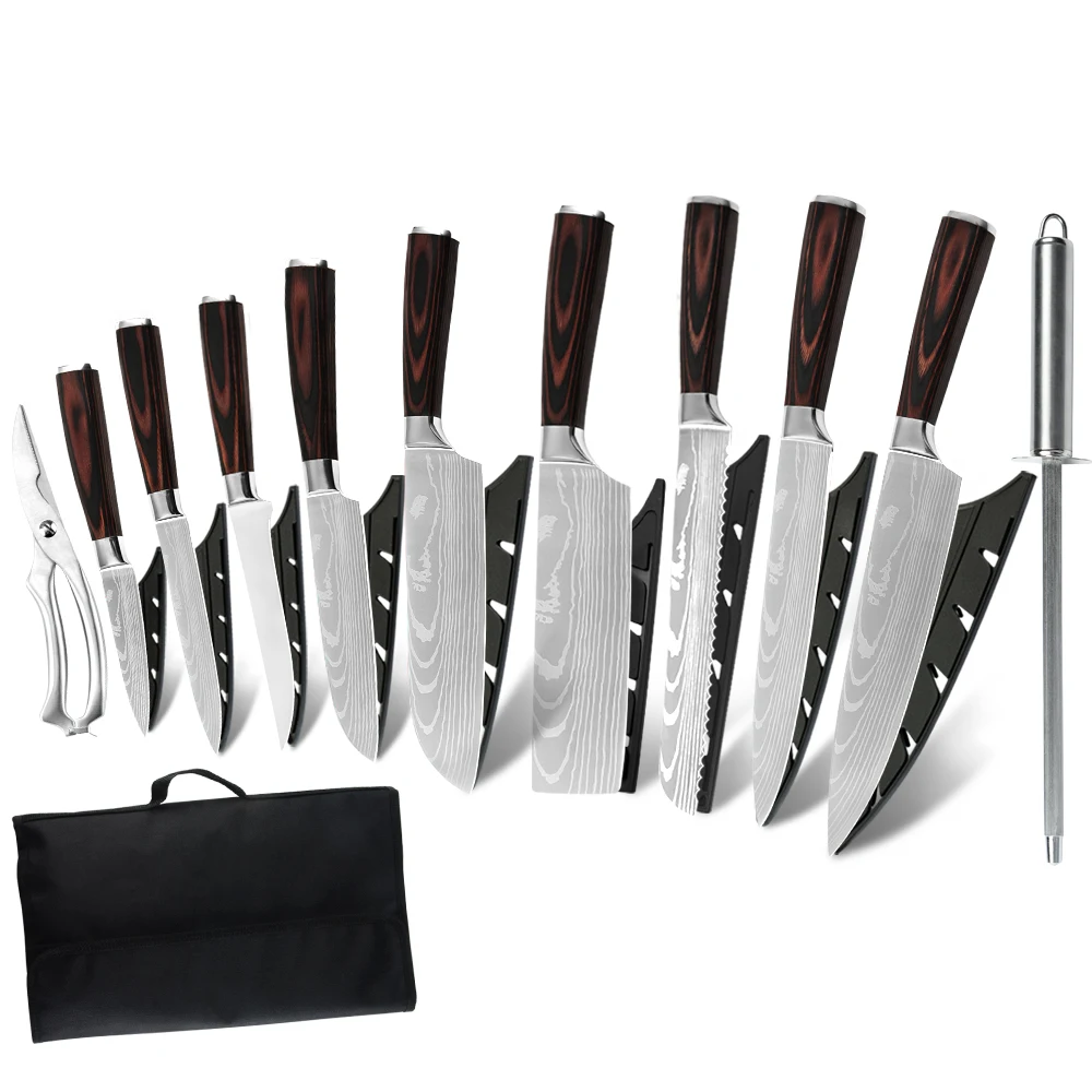 7 9 10 12 шт. Набор ножей японский кухонный нож для мяса острый santoku хлеба гаджет