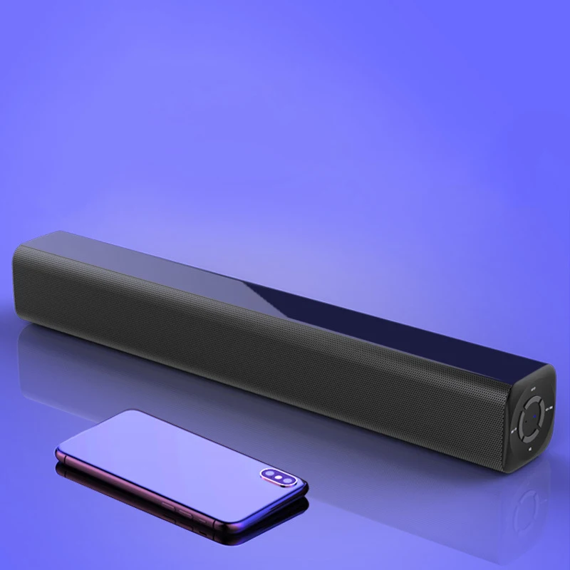 Portable 10W Soundbar Wireless Bluetooth Stereo Speaker with Remote Control for Home Theater /TV/PC/Phones/Tablets
