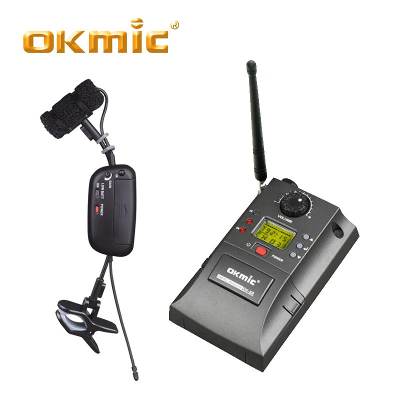 OKMIC Профессиональный UHF PLL Инструмент беспроводная система микрофон беспроводной