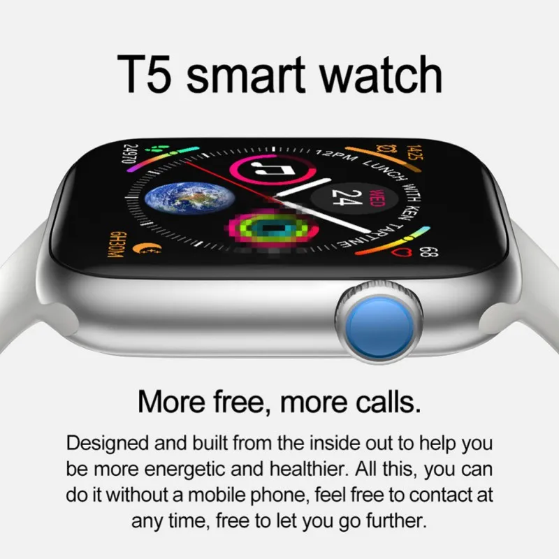 Умные часы IWO 8 PRO T5 со сменным ремешком, серия 4 iw8, умные часы, пульсометр, кровяное давление, спортивные часы для IOS, Android, PK, W34