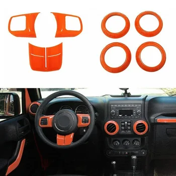 

Auto Car Interior Trim Kit Decoration Orange ABS 12pcs Accessories New Durable