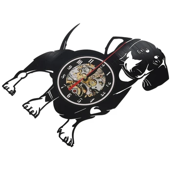 

Creative Vintage Art Record Vinyl Disc Wall Clock Dog Style Wall Clock