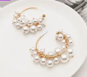 

2019 New Arrival Simulated-pearl Classic Women Dangle Earrings Creative New Style Exaggerated Fashion Female Tide Korean Jewelry