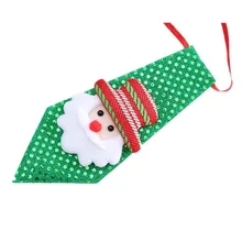 Мультфильм Санта Клаус зеленые галстуки Рождественская вечеринка регулируемый галстук-бабочка детская игрушка Уход галстук Одежда Cravatta da uomo