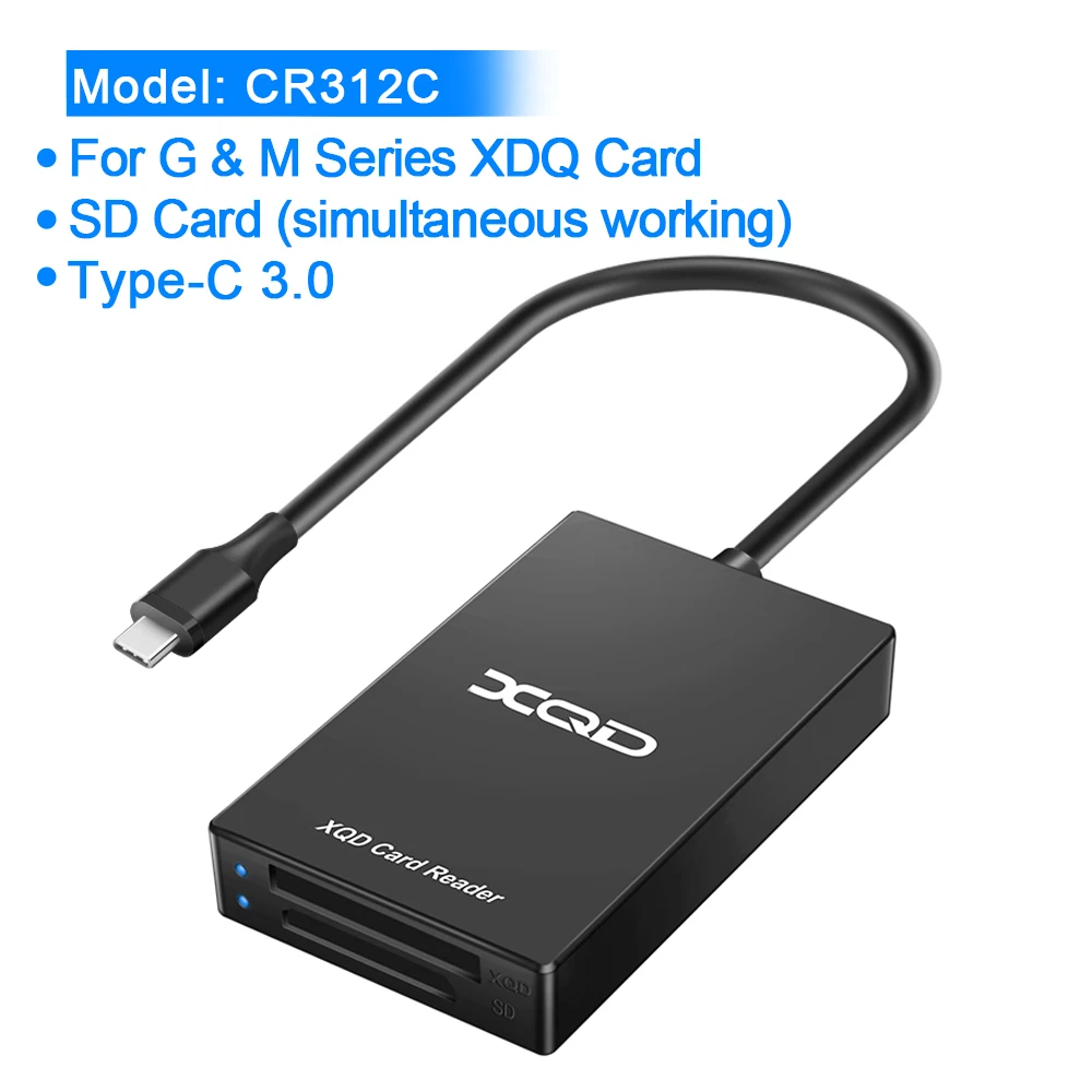 CR312C Rocketek type c USB 3,0 SD XQD одновременно работает считыватель карт памяти передача sony серии M/G для Windows/Mac OS компьютера - Цвет: CR312C