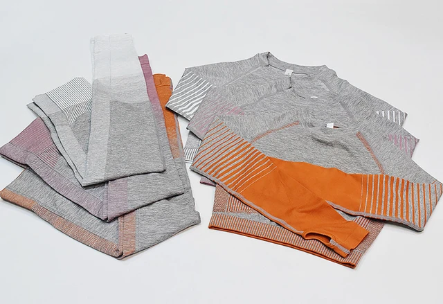 O Neck Stretch Full Sleeve Crop Tops+Skinny Leggins two Pieces Sets Women Spring Sportswear Set 6