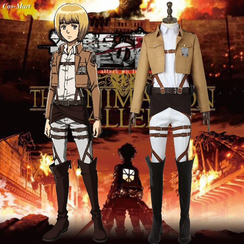 Inflar Enjuiciar Manhattan Disfraz de Anime Attack On Titan Armin Arlert, conjunto completo, uniforme  de combate, actividad, fiesta, juego de rol, ropa personalizada _ -  AliExpress Mobile
