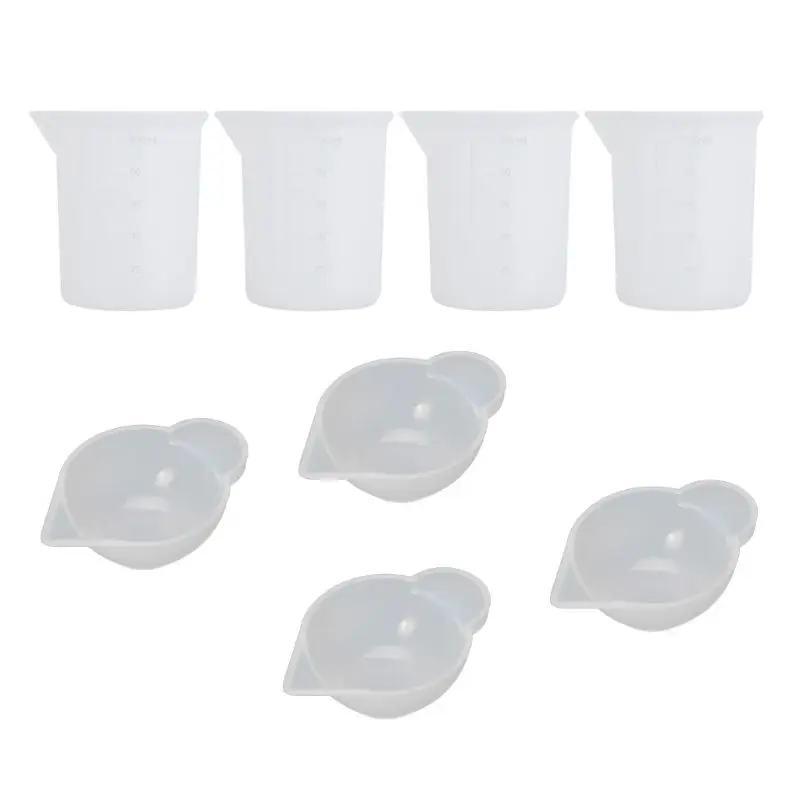 

8 Pcs 100ml Silicone Measuring Mixing Cup Crystal Epoxy UV Resin Craft Casting Mould DIY Jewelry Making Tools