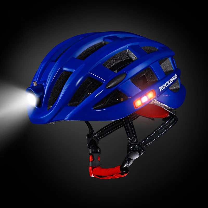 Rockbros, водонепроницаемый светильник, велосипедный шлем, для горной дороги, MTB, велосипедный шлем, для мужчин и женщин, регулируемый, 49-59 см - Цвет: 001-Style 1-Blue