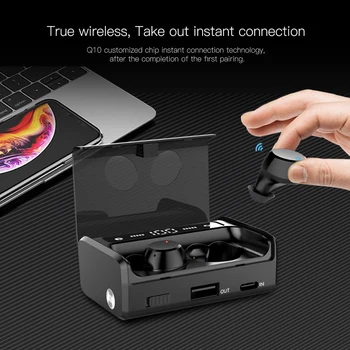 

Q10 Bluetooth Headset, TWS Press Noise Reduction Digital Display Charging Treasure Stereo Wireless Bluetooth Headset