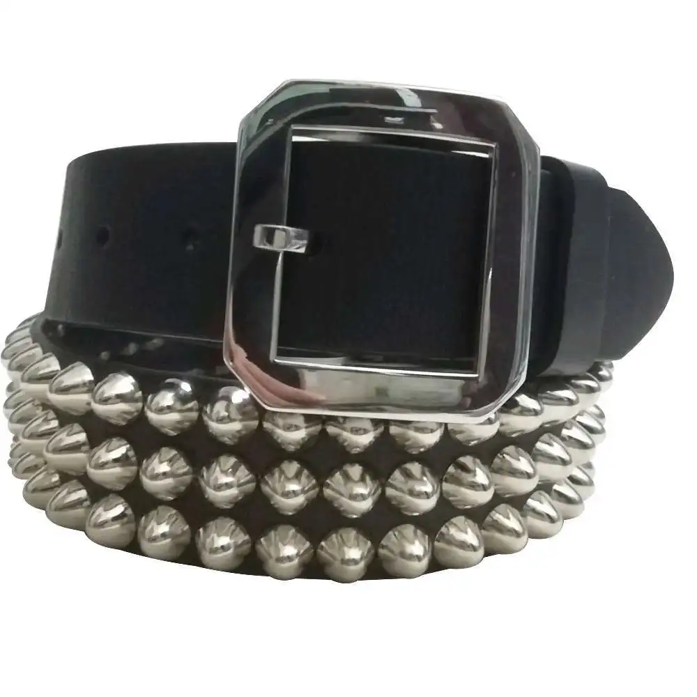 Панк Шипованный серебряный гвоздь три ряда растительного дубления кожа ...