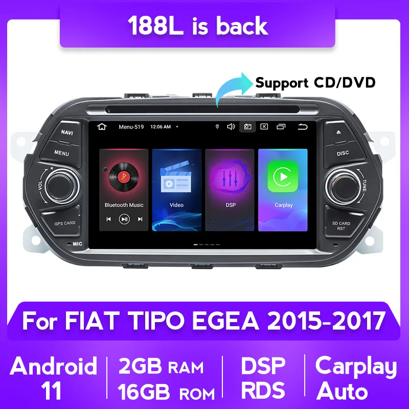 NaviFly PX5 4 Гб 64 ГБ Android 11 Автомобильная Радио система Мультимедиа Видео плеер для Fiat