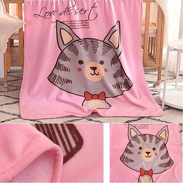 Fashion Soft Comfortable Cute Animal Print Home Warm Air Conditioning Blanket