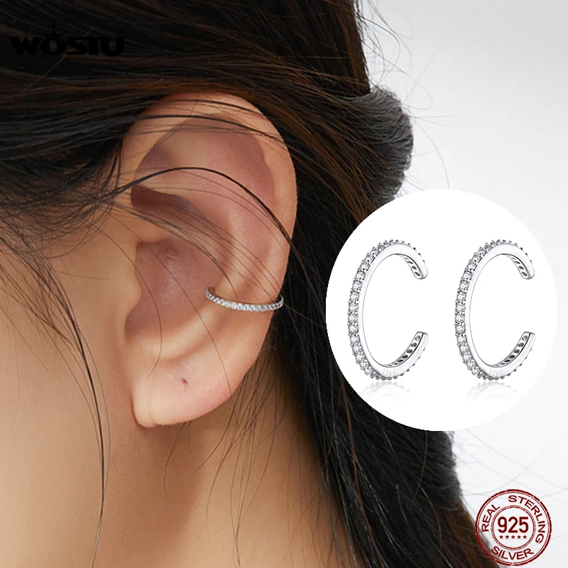 Ear Clip Earrings Round Zircon Without Piercing For Women Jewelry