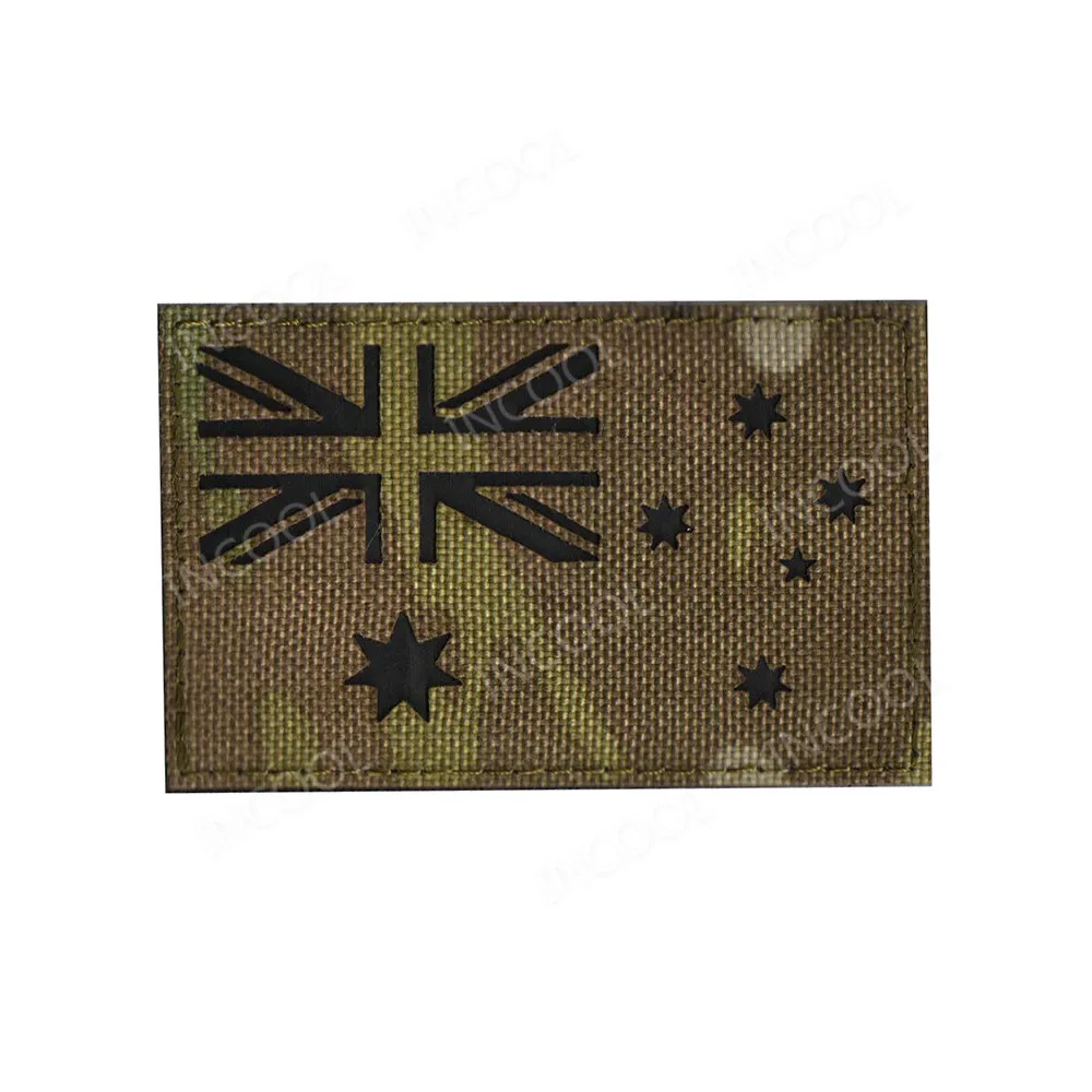 ИК Светоотражающие Австралия Новая Зеландия флаг вышитые патчи тактические для поддержания боевого духа патчи Австралийский Флаг эмблемы с вышивкой - Цвет: Australia CP IR