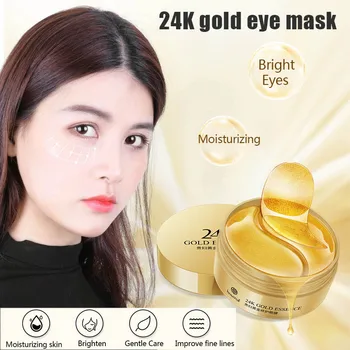 

60Pcs 24K Gold Eye Patch Anti Aging Dark Circles Collagen Eyes Mask Pads Hydrogel Patch SK88