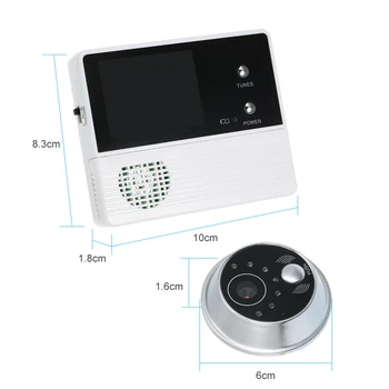 

2.4" TFT LCD Screen Digital Peephole Viewer Camera Door Monitor Electronic Digital Door Monitoring for Home Security Doorbell