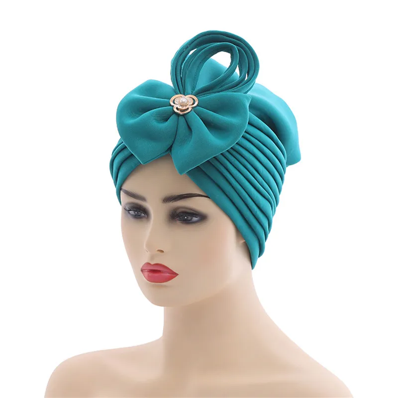 african wear for women BUSHRA African Auto Gele Headtie Space Layer Gele Muslim Turban Cap Arab India Hat Female Nigerian Head Wraps Turbante Mujer african style clothing Africa Clothing