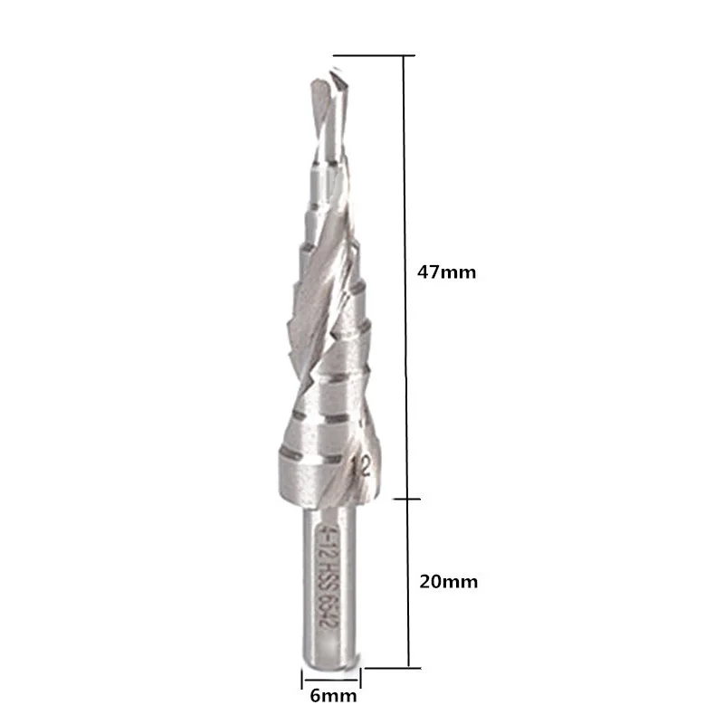 

3 Pieces HSS6542/M2 Spiral Groove Step Drill Bit For Metal Cutting 4-12/20/32mm