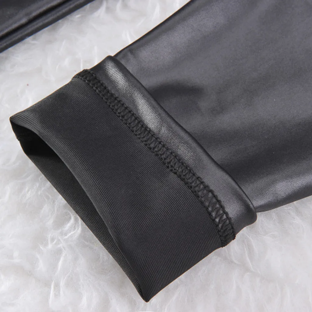 Autumn PU Faux Leather Leggings Women Black Skinny Pants Female Korean Slim Ladies Plus Size Pencil Leggins S-4XL