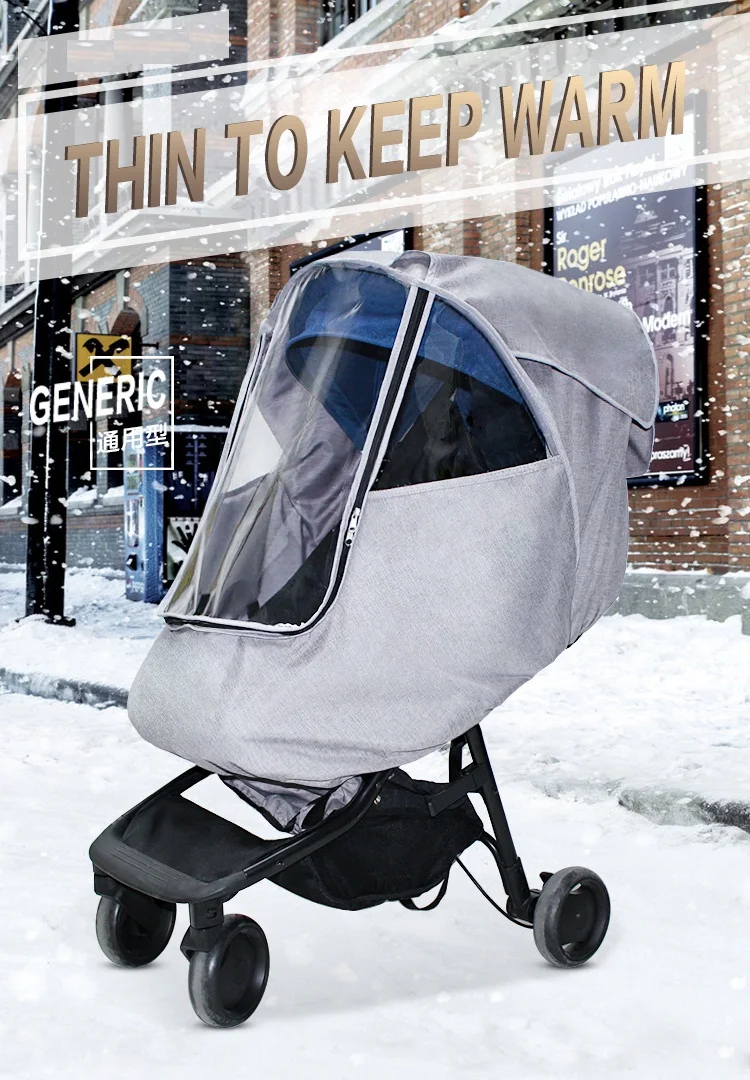 Carrinho de Criança Capa de Chuva com Manter Capa de Proteção de Neve Capa de Chuva Universal Engrossar Quente Função Bebê Trolley Acessórios 4 Acessórios p/ carrinhos