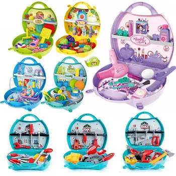 

Children's simulation kitchen cutlery cut tool set cosmetics pet play house suitcase doctor toy