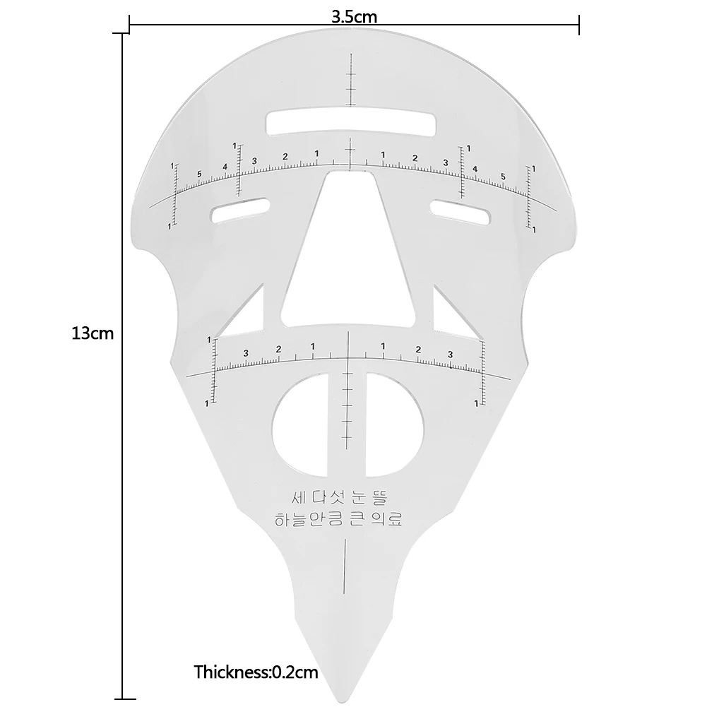 1PC Reusable Semi Permanent Eyebrow Ruler Eye Brow Measure Tool Eyebrow Guide Ruler Accessories Calliper Stencil Makeup Tools