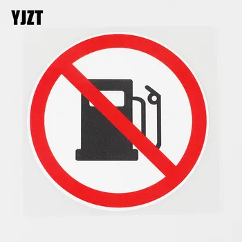 

YJZT 11.8CMX11.8CM Prohibition Sign PVC Decal Gas Station Car Sticker Accessories 11B-0185