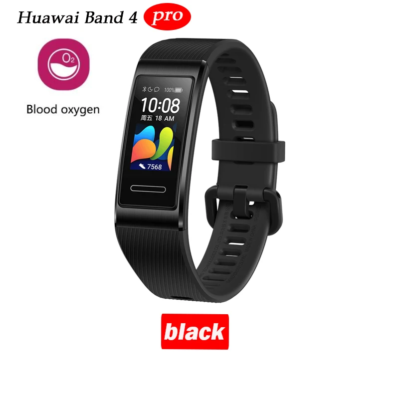 Huawei Band 4 pro SmartBand монитор сердечного ритма автономный gps проактивный мониторинг здоровья SpO2 кислорода в крови - Цвет: black band only