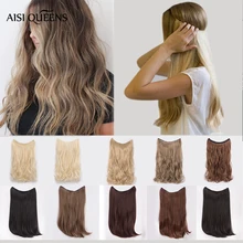 Aisi Queens, прямые шиньоны с рыбьей линией, без зажимов, цельные накладные волосы, синтетические, высокотемпературные волосы для женщин