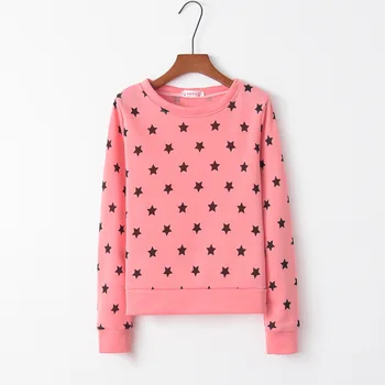 

Stars pink cute 2020 New Design Hot Sale Hoodies Sweatshirts Women Casual Kawaii Harajuku Sweat Girls European Tops Korean