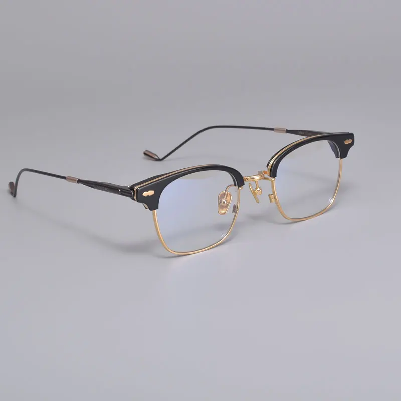 US $38.95 Korean Brand Gentle West Half Titanium Optical Eyeglasses Frames Myopia Reading Prescription Eyewear Blue Light Anti Glasses