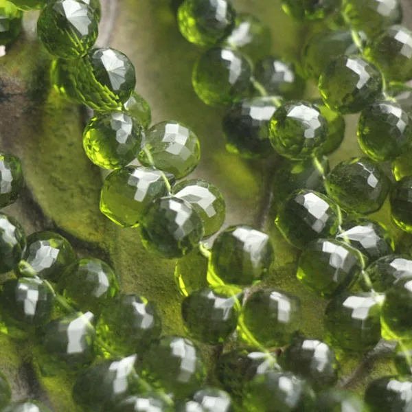 

7.5 Inches 50Pcs of Extremely Beautiful,Super Finest Green QUARTZ Micro Faceted Dew Onion Shape Briolettes,8.0-10mm aprx