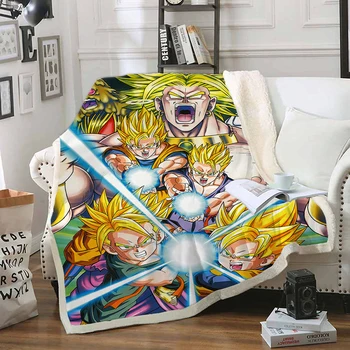 

Dragon Ball Z Blanket 3D Super Saia Print Sherpa Blanket on Bed Kids Girl Flower Home Textiles Dreamlike Style 13