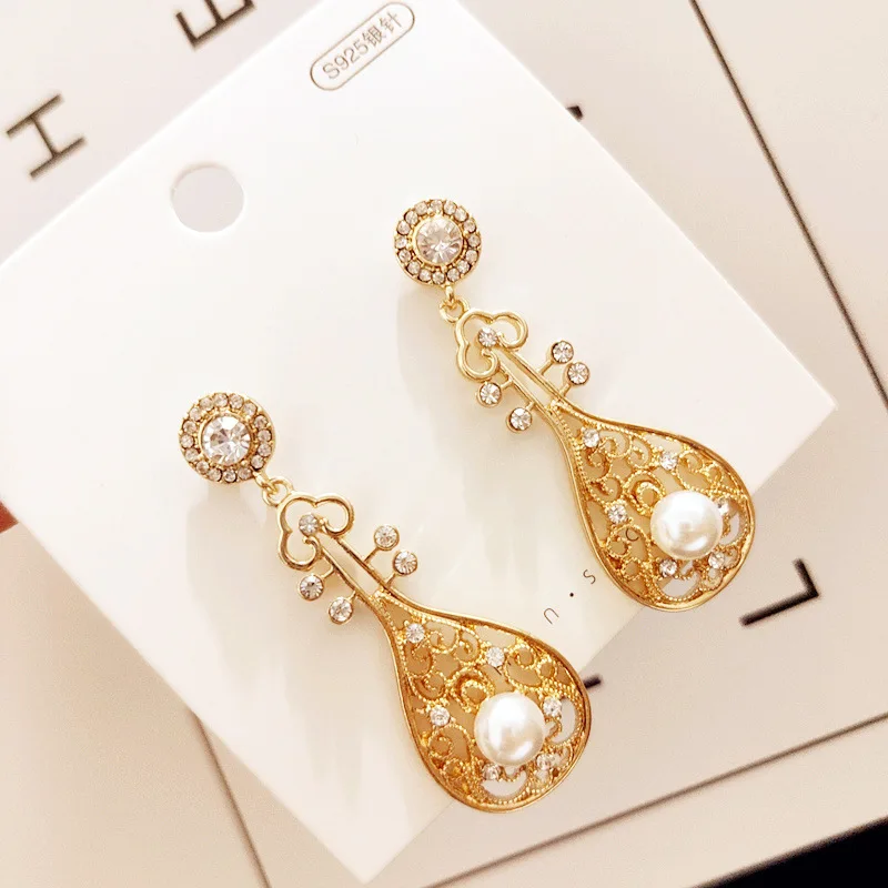 Новые модные серьги-гвоздики серьги с подвеской в корейском ретро стиле