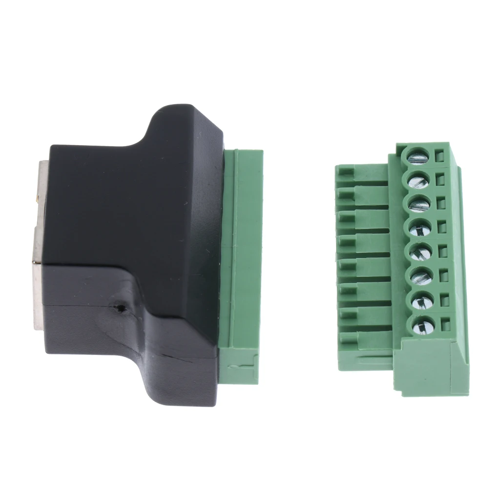 Ethernet RJ45 Female Jack to 8 Pin Screw Terminal Connector Adapter Converter for CCTV Digital DVR