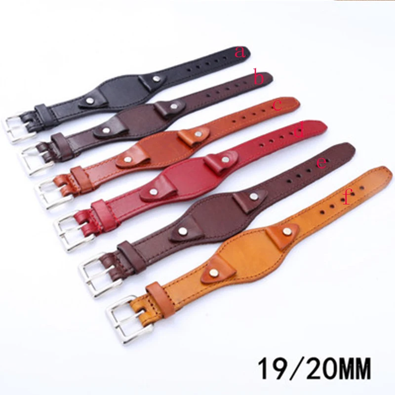 

Watch accessories men's watch belt for the first layer of leather strap waterproof and sweatproof leather strap 19mm 20mm