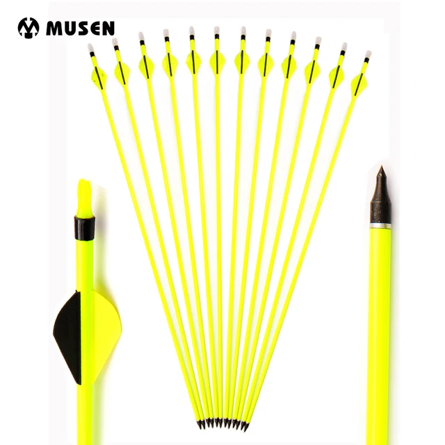US $12.14 6/12/24 Pcs Mixed Carbon Arrow 30 Inches Spine 500 Fluorescent Green Shaft for Compound Bow Archery