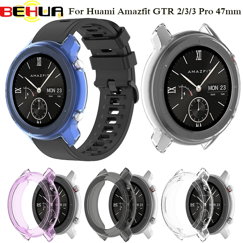 

BEHUA Protective Case Cover For Huami Amazfit GTR 47mm GTR 2 3/3 Pro Smart Watch Replacement TPU Protection Cases Wristband