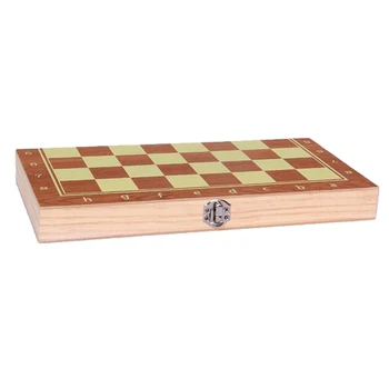 

9.4x9.4'' Wooden Chess Set Checkers Chessmen Classic Board Game Backgammon
