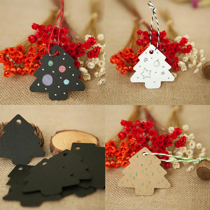 50pc-Christmas-Tree-Kraft-Wedding-Party-Gift-Card-Luggage-Paper-Hang-Tags