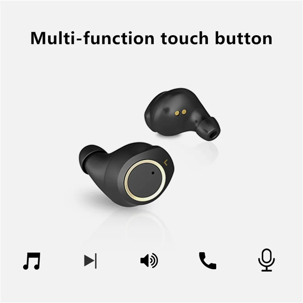 Kelodo Bluetooth Headset 7 Hours High Fidelity Stereo Deep Bass Earbuds Wireless Headset Twin Apt-X with Fingerprint Touch