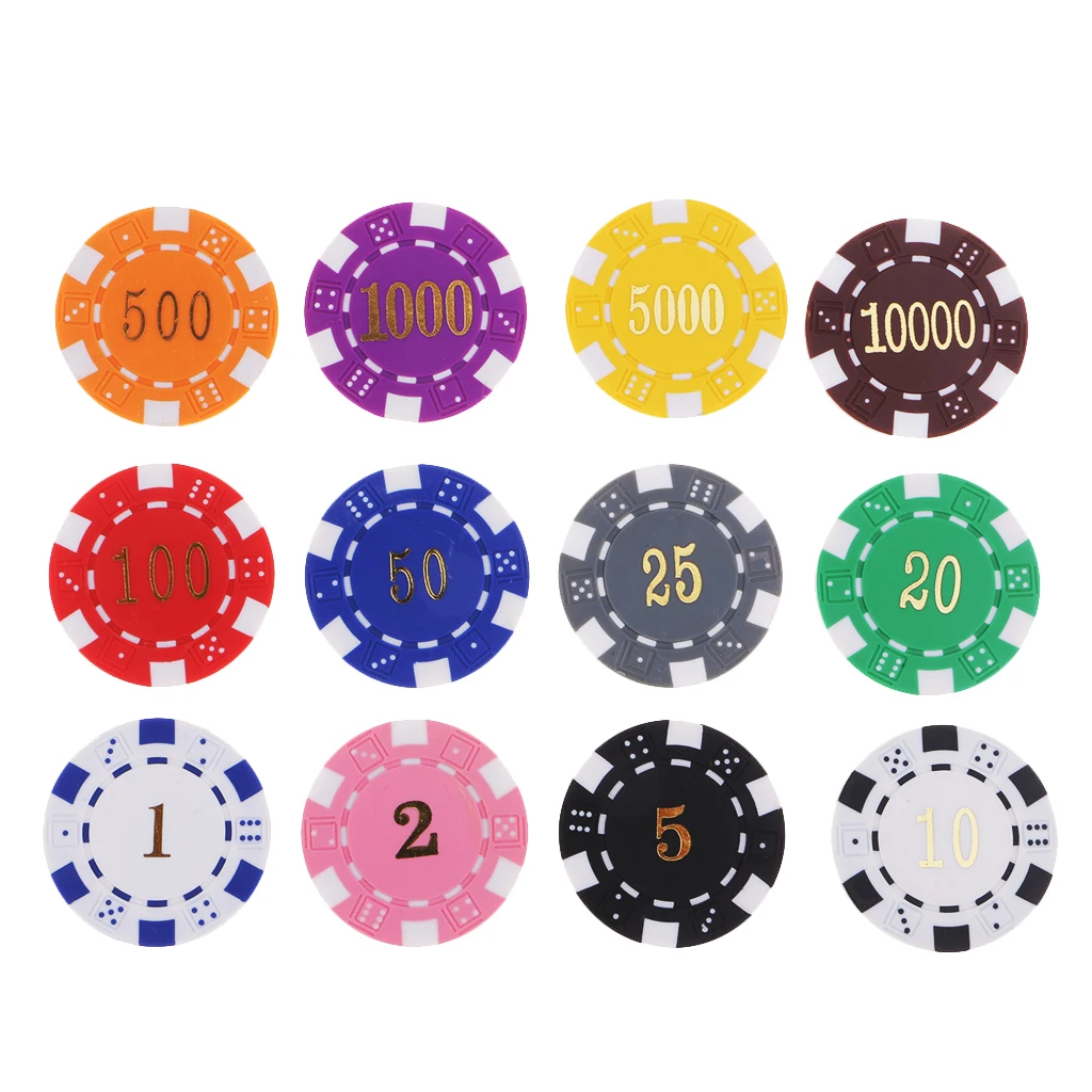12PCS Poker Chips Casino Coins Professional Poker Chips Board Game Supplies