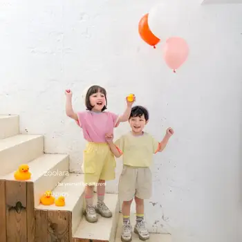 

2020 new girls boys t-shirt cotton short sleeve fashion summer kids top 3-8t HO749