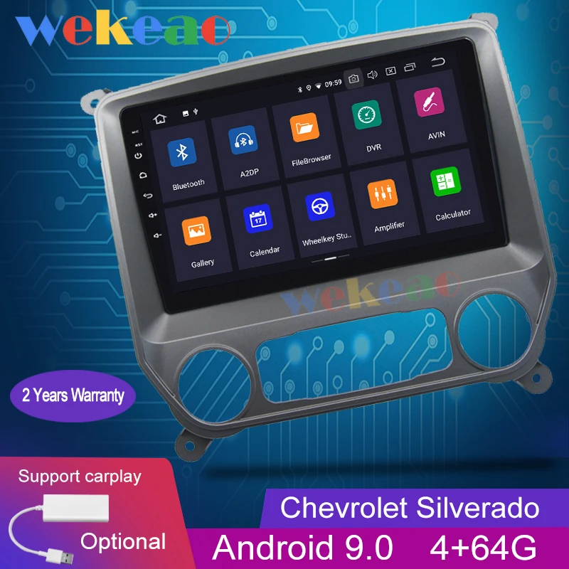 Wekeao сенсорный экран " Android 9,0 Автомагнитола для Chevrolet Silverado GMC Android авто gps навигация 2013