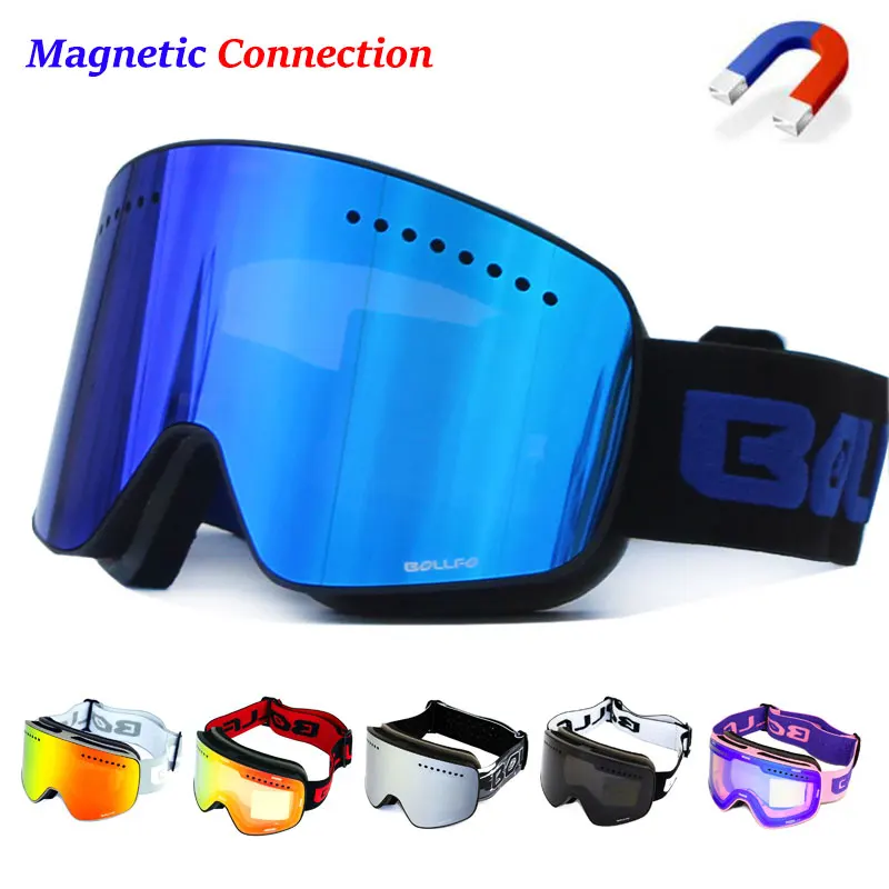Magnetic Double Layer Polarized Lens Ski Goggles Skiing Anti-fog UV400 Snowboard Goggles Men Women Ski Glasses Eyewear Magnetic Double Layer Polarized Lens Ski Goggles Skiing Anti-fog UV400 Snowboard Goggles Men Women Ski Glasses Eyewear