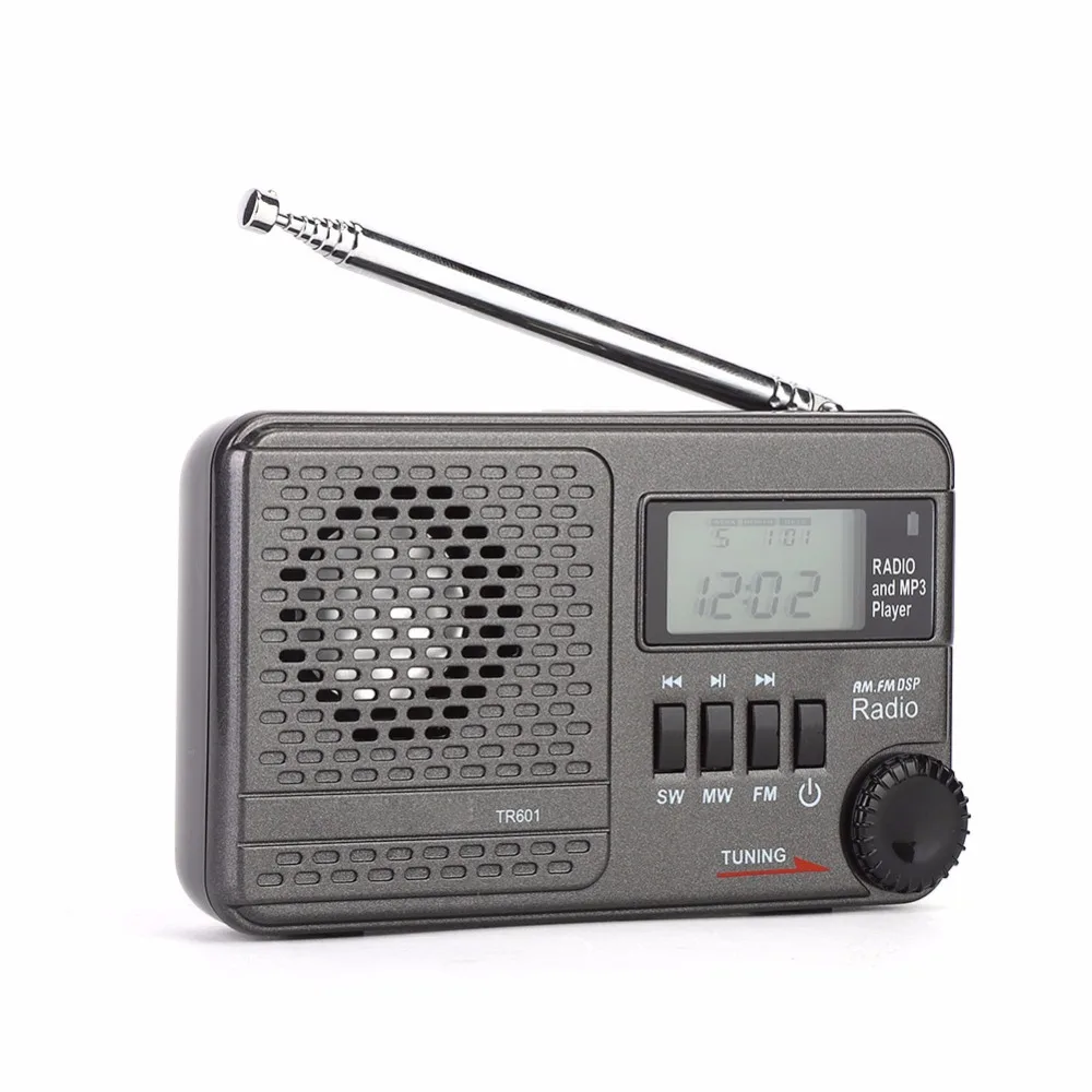 

Pocket Digital Radio Receiver DSP AM/SW/FM Clock Sleep Function Radio MP3 Mini Radio Player Support TF-Card Built-in Battery