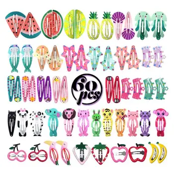 

60pcs Hair Clips Printing Decorative Adorable Cute Hair Accessories Bobby Pin Hair Pin Hair Barrette for Children Baby Girls