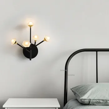 

Nordic LED Wall Lamp Bedside Lamp Personality Living Room Decoration Black/Gold Sconces Wall Light Fixtures Kitchen Accessories